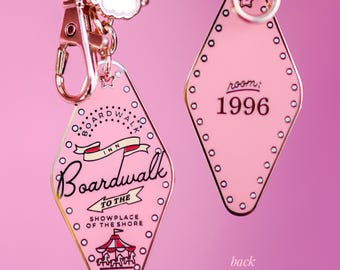 Boardwalk Resort Disney Motel Metal Keychain – Disney’s Boardwalk Hotel | Yacht & Beach, Vintage, Carousel, WDW, Epcot Resorts Bag Charm