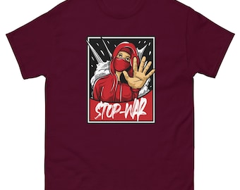 Stop oorlog T-shirt, T-shirt vrede, vredesshirt, anti-oorlogsshirt, activismecadeau, kleding voor gelijkheid, top voor wereldvrede voor mannen en vrouwen