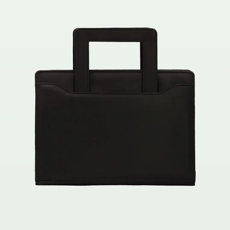 Black Minimalist Structured Tote Bag