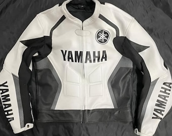 Yamaha Racing Leather Motorcycle Jacket: Cowhide MotoGP Riding Gear