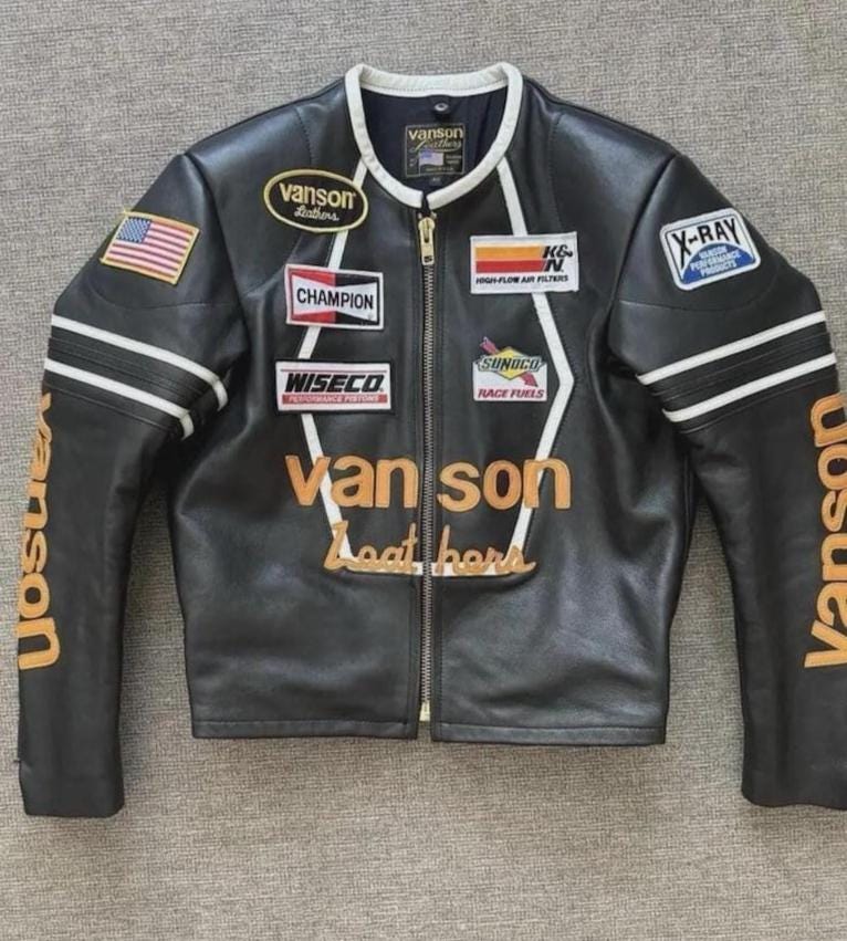 Vanson Leather Racing Jacket, Cowhide Cafe Racer - Etsy Israel