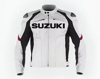 Suzuki GXSR MotoGP Biker Jacket: Cowhide Leather with CE Armor