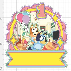 Aangepaste BLUEY-taarttopper