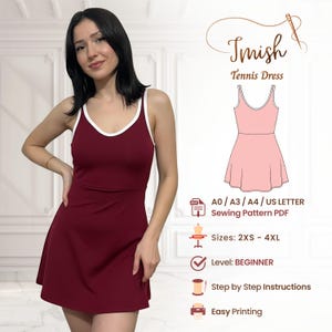 Sporty A-Line Mini Dress Sewing Pattern with Built-In Shorts – Athletic Casual Summer Dress PDF – Beginner-Friendly Digital Download
