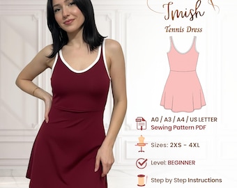 Sporty A-Line Mini Dress Sewing Pattern with Built-In Shorts – Athletic Casual Summer Dress PDF – Beginner-Friendly Digital Download