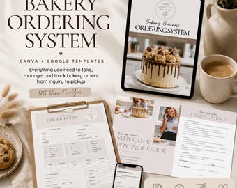Bakery Ordering System, Order Form Contract Invoice Pricing Guide, Google Canva Home Baker, Cottage Food