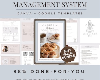 Bakery Business Management System, Order Forms Branding Kit Logo Contract, Pricing Guide, Canva Home Baker