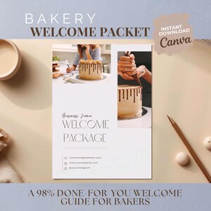 Bakery Welcome Packet Template, 7 Page Editable Canva Client Kit, Home Baker New Client Onboarding, Cottage Bakery Digital Download