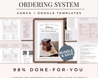 Bakery Order Form Template Bundle, Editable Canva Digital Download, Home Baker Client Contract, Pricing Calculator, Cake Cookie Cupcake