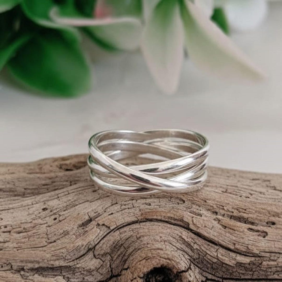 Twisted Wire Rings Twisted Wire Silver Band Ring, Meditation Thumb Statement Ring - Etsy