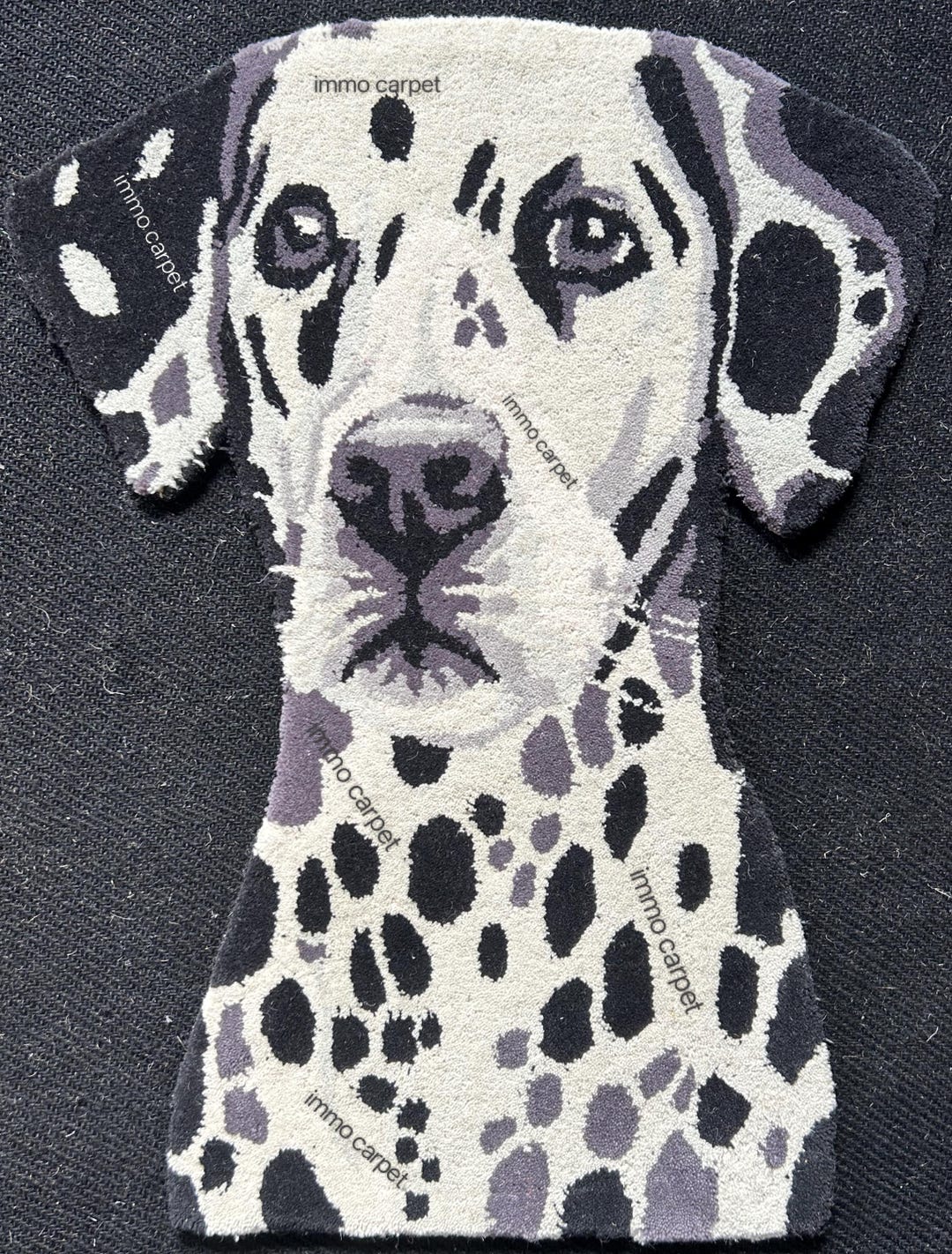 Pets Designs Rug Cute Dog Shaped Area Rug – Dalmatian Design Hand Tufted Wool Carpet for ...