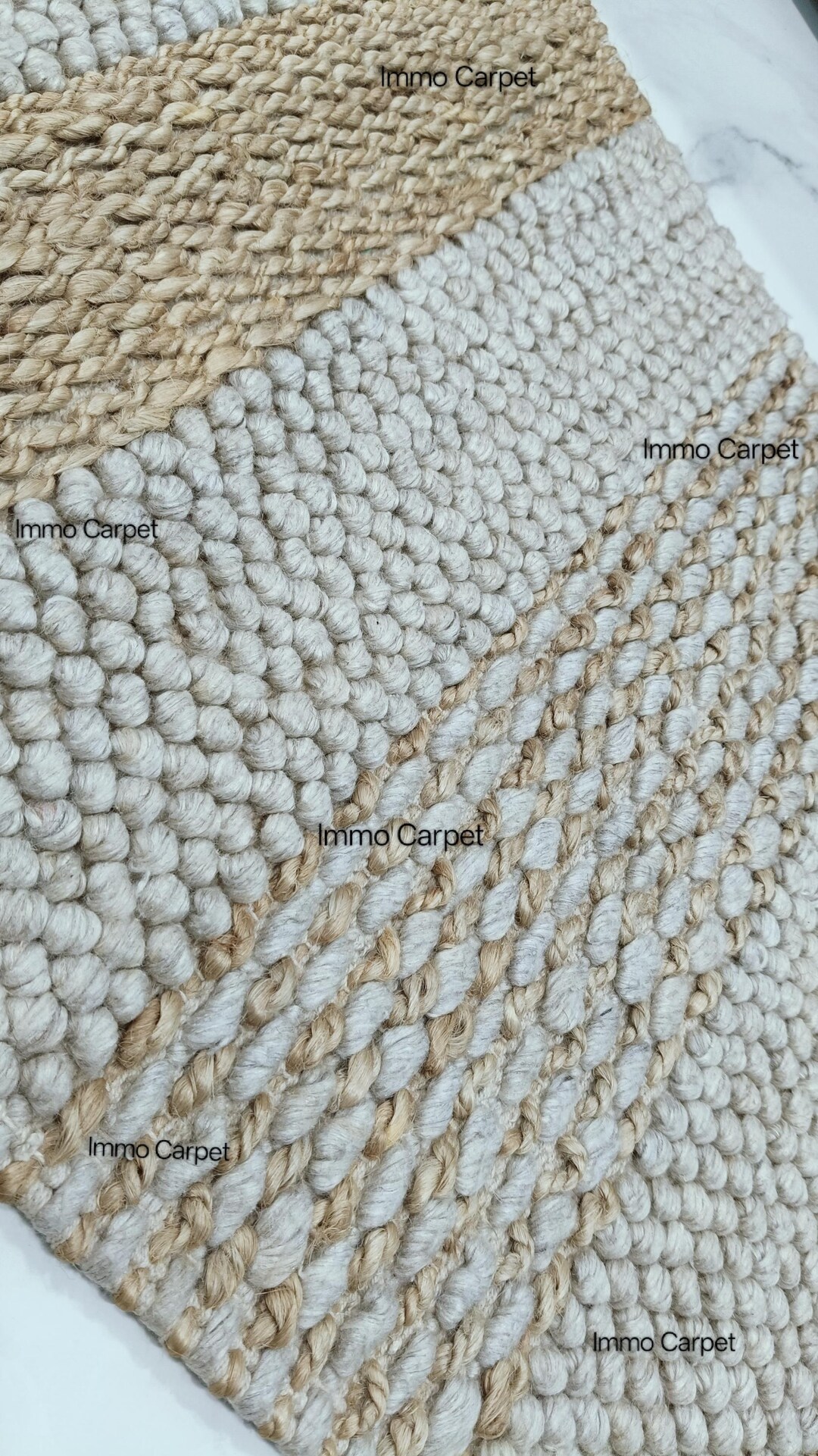Jute Loop Rug Hand-woven Jute Stripe Rug: Chunky Loop Petloom Dhurrie - Etsy