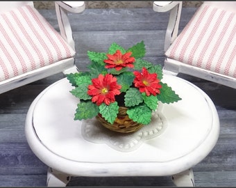 1/12 Miniature Flower For Dolls House, Lovely Floral Arrangement For a Miniature Christmas Scenery