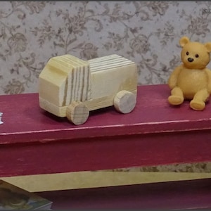 Dollhouse Miniature Toy Truck Unpainted DIY 12th Scale Miniature Wooden Truck Ready To Be Painted Dollhouse Toy