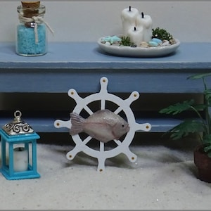 Miniatur Schiffsrad Wanddeko fürs Puppenhaus 1:12 Miniatur