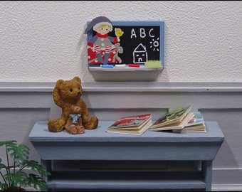 Miniature blackboard for the dollhouse nursery, 12th scale toy for dolls house, miniature nursery decoration