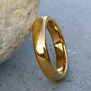 Bague en or 24 carats et tungstène • Alliance unisexe confortable