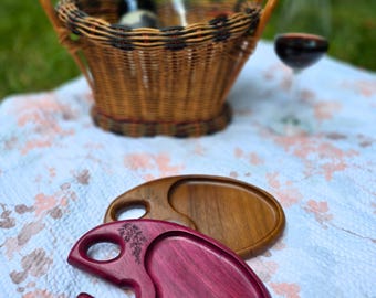 Sip & Savor Palette — Handheld Wine and Snack Board, Personalized Mini Charcuterie