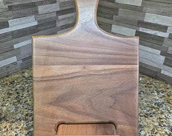 Cookbook or Tablet Stand — Personalized Hardwood Recipe Holder, Kitchen iPad Stand