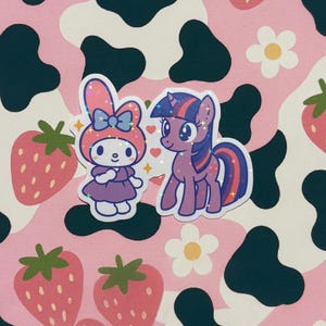 My Melody x Twilight Sparkle Sticker – Holographic Vinyl, Waterproof