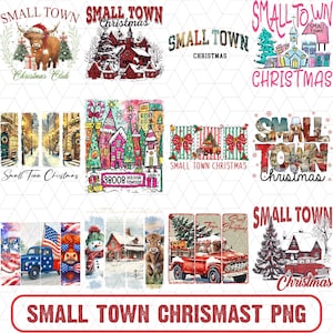 Small Town Christmas Bundle PNG, Christmas Png, Retro Christmas Design Png, Small Town Christmas, Christmas Tree Png, Sublimation Designs
