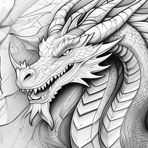 100 Dragon Coloring Pages - 100 Adult and Kids Dragon Coloring Book Printable PDF Instant Digital Download Best Selling & Well liked