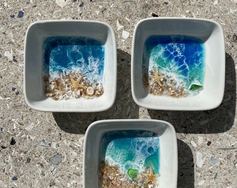 Ocean Ring Dish - Ocean Trinket Dish - Ocean Dish - Ring Dish - Trinket Dish - Beach Decor Bath - Ocean Resin Dish - Jewelry Dish - Beach