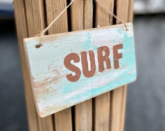 Surf - Surf Art- Surf Sign - Surf Wall Art - Tiki Hut Sign - Beach House Sign - Dorm Decor - Beach Dorm - Surf Life - Wood Surf Sign - Sea