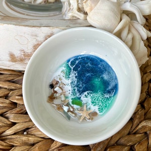 Ocean Ring Dish Ocean Trinket Dish Ocean Dish Ring Dish Trinket Dish Beach Decor Bath Ocean Resin Dish Jewelry Dish Beach image 7