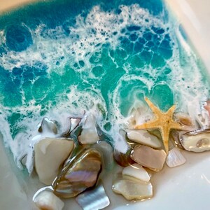 Ocean Ring Dish Ocean Trinket Dish Ocean Dish Ring Dish Trinket Dish Beach Decor Bath Ocean Resin Dish Jewelry Dish Beach image 2