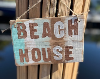 Beach House Sign- Beach House Decor - Patio Decor - Summer Decor - Coastal Cottage - Beach Vibes - Island Time - Tiki Hut - Reclaimed Wood