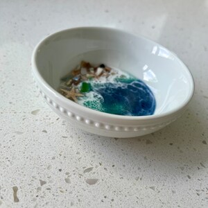 Ocean Ring Dish Ocean Trinket Dish Ocean Dish Ring Dish Trinket Dish Beach Decor Bath Ocean Resin Dish Jewelry Dish Beach image 5