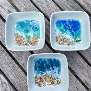 Ocean Ring Dish Ocean Trinket Dish Ocean Dish Ring Dish Trinket Dish Beach Decor Bath Ocean Resin Dish Jewelry Dish Beach image 4