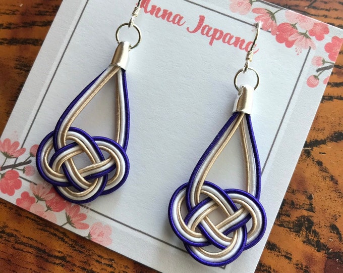 Awaji knot earrings -blue-