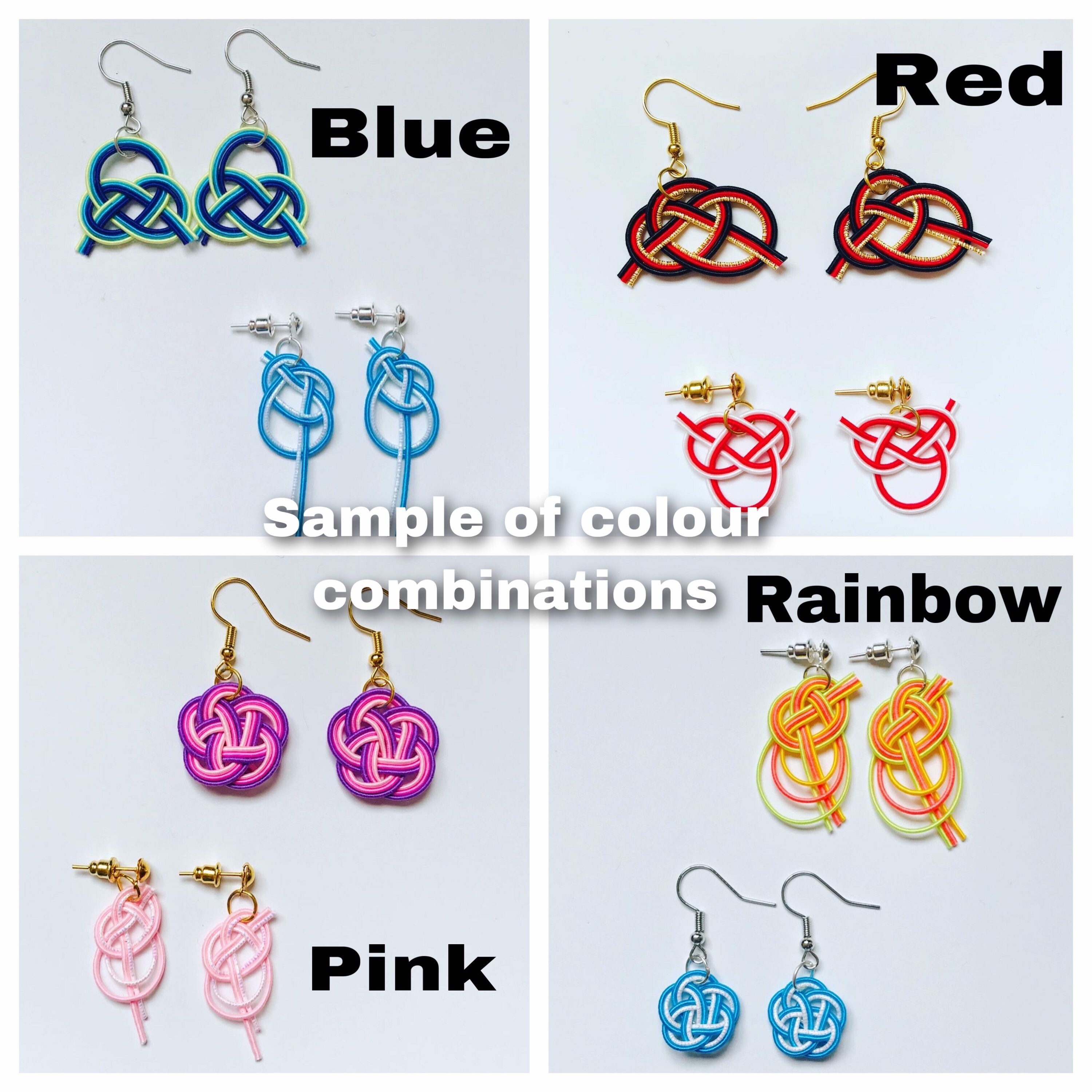 Mizuhiki earring Kit Japanese Craft Kit PHC-048-2 Designed by mizuhikigirl - Mizuhiki earring Kit Japanese Craft Kit PHC-048-2 Designed by mizuhikigirl -