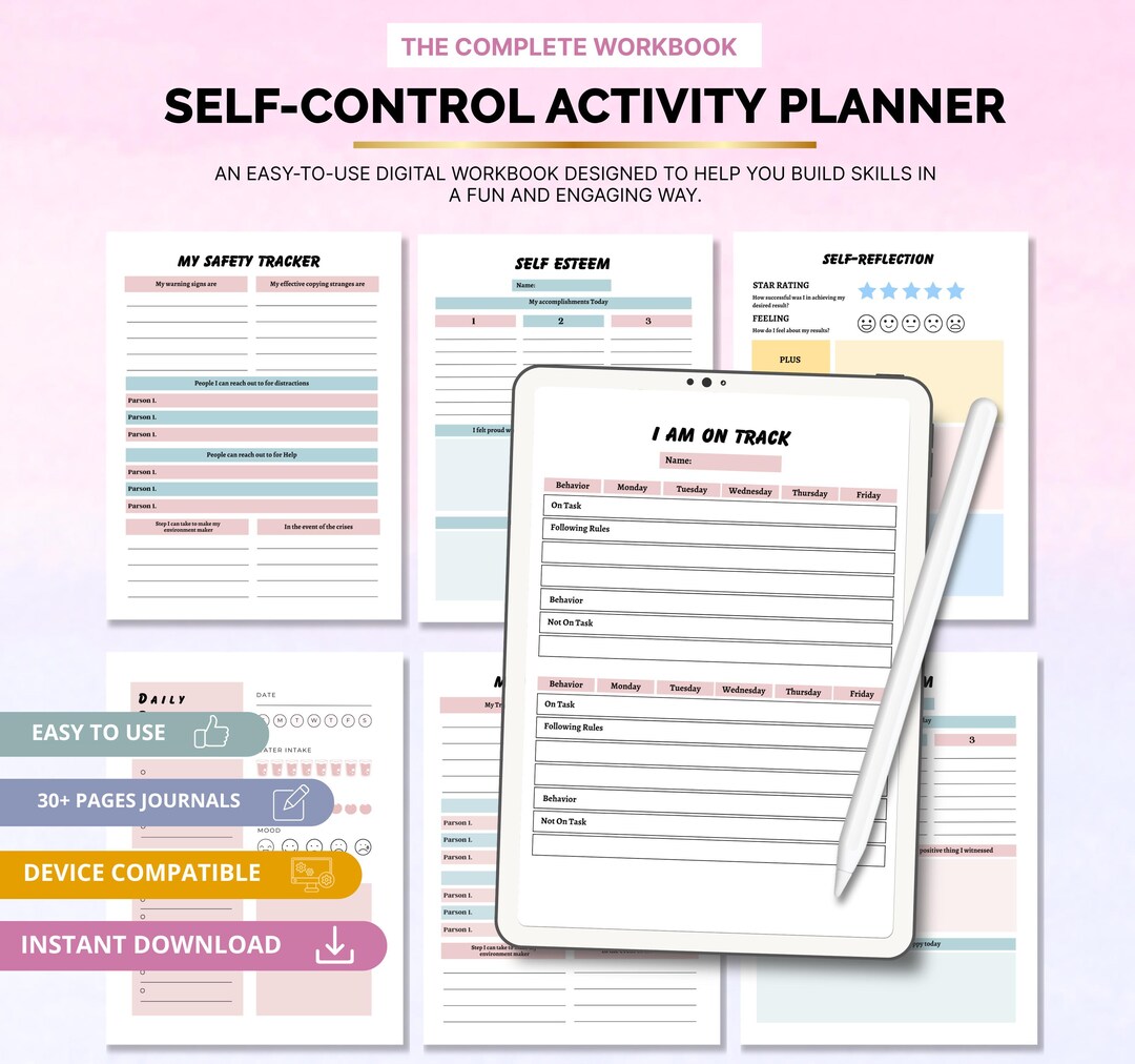 2025 Self Control Activity Book: Mindfulness & Habit Tracker (digital ...