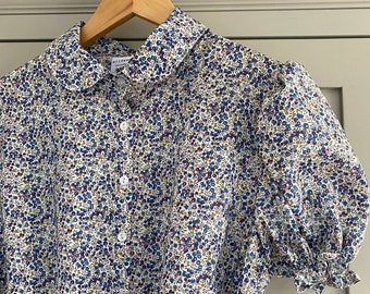 Meadow Sweet shirt dress- Liberty of London print with puff sleeves