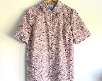 Liberty London Floral Cotton Peter pan collar Blouse, short sleeve shirt