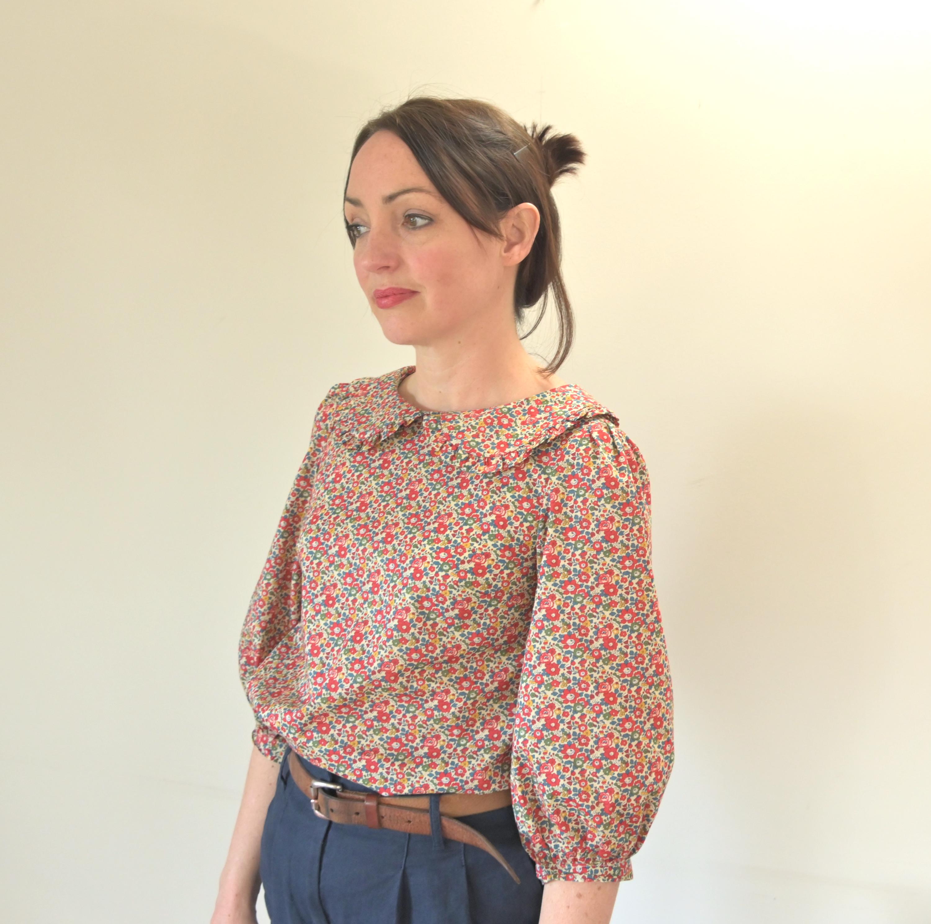 Women Floral Blouse - Botanical Blouses - Flower Top Blouse