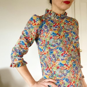 Ruffle neck blouse-  Liberty of London Frill collar top - Willow Blouse