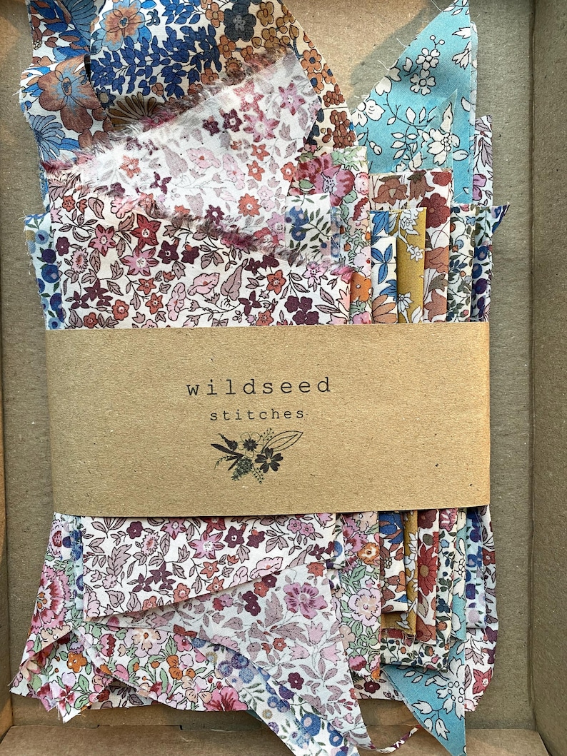 bundle of floral print fabrics