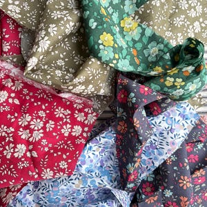 group of ditsy floral print cotton fabrics