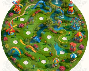 Mini Golf Darts Practice Overlay Bundle (5 PDFs) | Printable Darts Practice Games 18x18 | BullseyePrintsUS