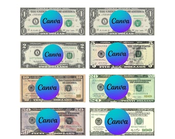 Plantilla personalizada para billetes de dólar: tu rostro en una plantilla de Canva (descarga digital)