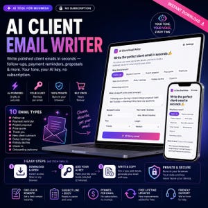 Generatore di email basato sull'IA per clienti / Follow-up, promemoria di pagamento / Email di proposta per freelance e piccole imprese / Nessun abbonamento