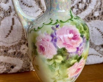 Vase à fleurs lustre peint à la main