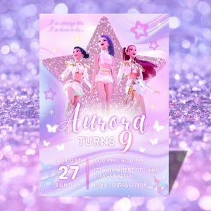 KPop Demon Hunter Birthday Invitation, Editable Canva Template, Kpop Anime Invite, Printable Birthday Card for Kids