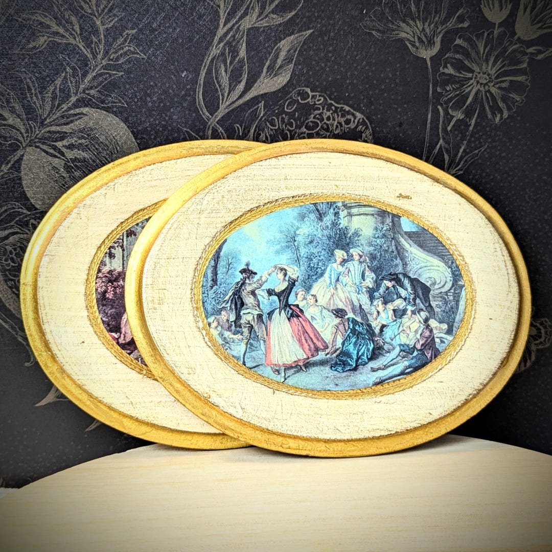 Vintage Gilded Wood Wall Plaques; Set of 2: Florentine Italy - Etsy Canada