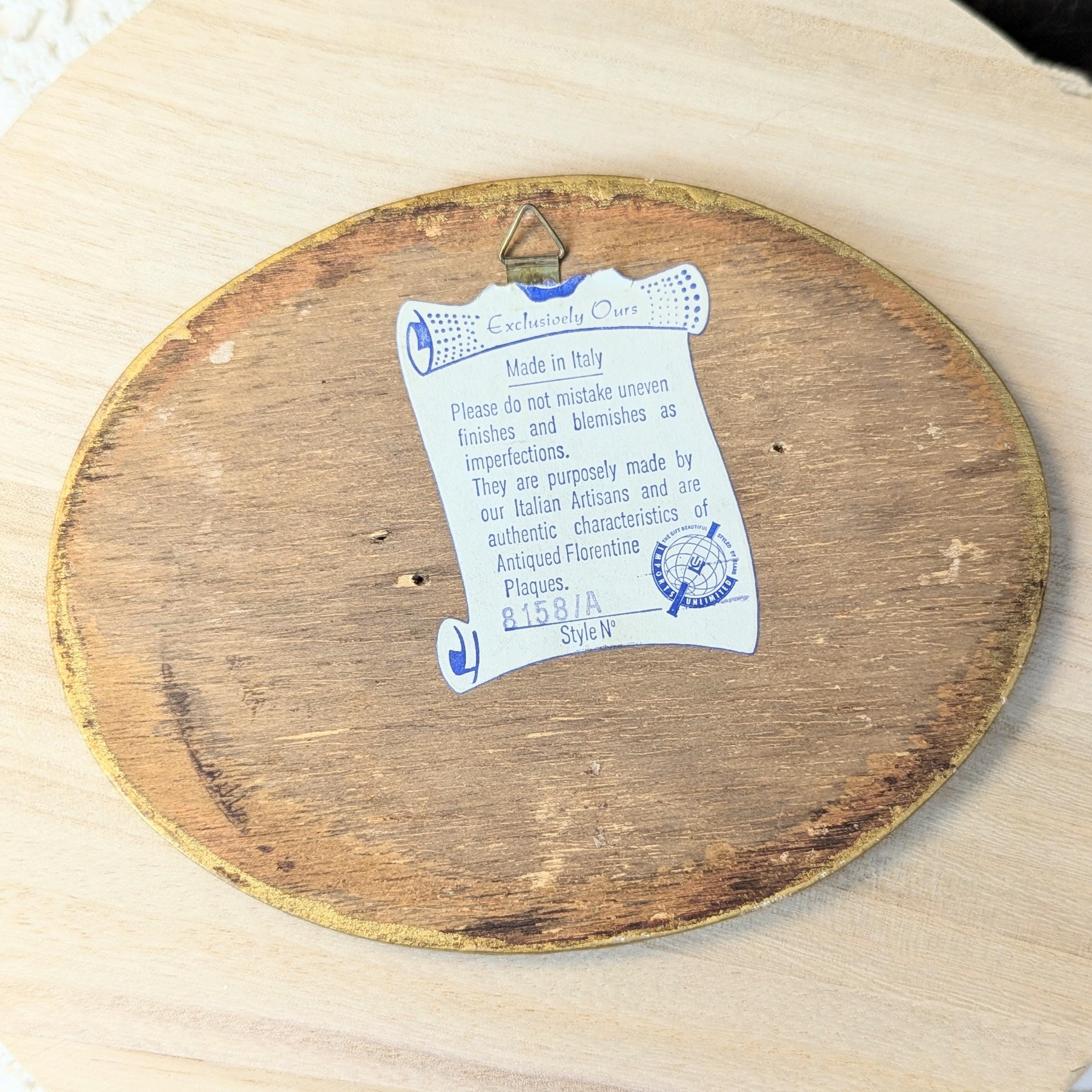 Vintage Gilded Wood Wall Plaques; Set of 2: Florentine Italy - Etsy Canada