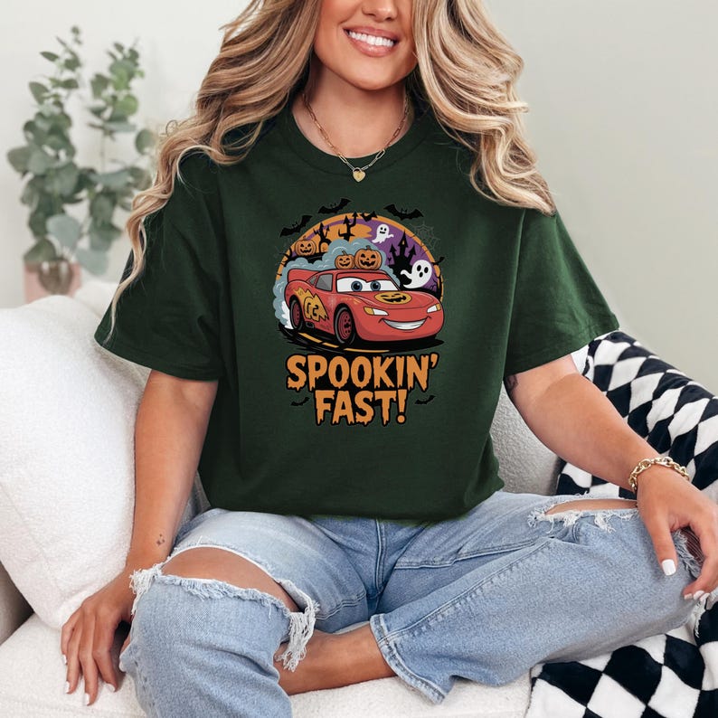 cars halloween shirt, cars halloween tee, disney pixar cars, halloween cars, halloween mcqueen, lightning mcqueen, lightning shirt, mcqueen, mcqueen halloween, mcqueen shirt, pixar cars shirt, race car shirt, spooky vibes shirt